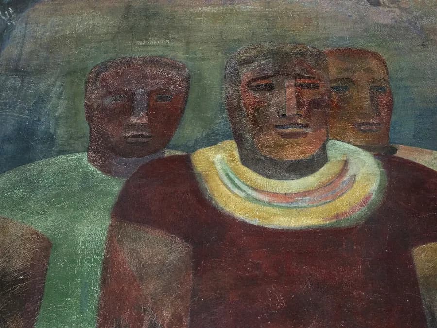 Ein Wandbild von Pellegrini in Basel, 1921–1923 mit Keimfarben gemalt und noch immer im Freien.