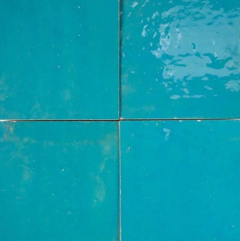 Bleu Turquoise — azulejo de zellige, Terre de Zellige