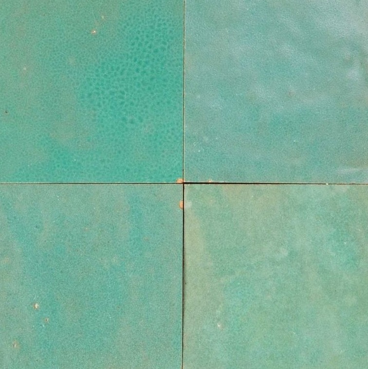 Vert Pacific — azulejo de zellige, Terre de Zellige